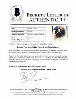 Donald J. Trump & Mike Pence Authentique Photo 16x20 Signée Bas # A78555