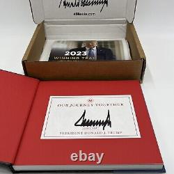 Donald J Trump Notre Voyage Ensemble Livre Couverture Rigide Signé À La Main Autographe + Bonus