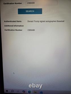 Donald J Trump POTUS Balle de Baseball Signée à la Main Autographe COA Hologramme/COFFRET