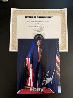 Donald J. Trump Photo Signée Authentique 8x10 Autographiée Président des États-Unis MAGA COA 2