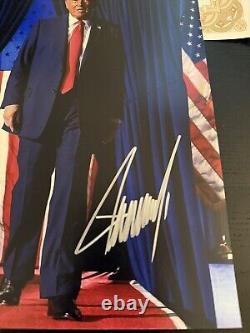 Donald J. Trump Photo Signée Authentique 8x10 Autographiée Président des États-Unis MAGA COA 2