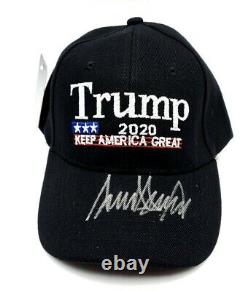 Donald J. Trump Signé À La Main Noir Autographié 2020 Keep America Great Hat Coa