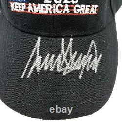 Donald J. Trump Signé À La Main Noir Autographié 2020 Keep America Great Hat Coa