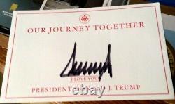 Donald J Trump Signé À La Main Plaque De Livre Avec Notre Voyage Ensemble Hardback Nouveau