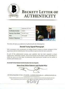 Donald Trump 11x14 Signé Autographe Dual Authentifié Beckett Psa/dna Photo