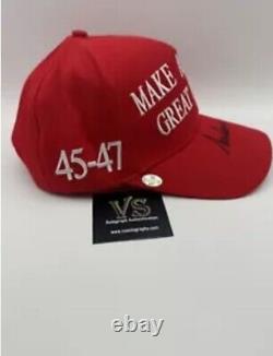 Donald Trump 45e/47e président des États-Unis casquette MAGA signée avec certificat d'authenticité