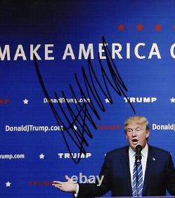 Donald Trump 45e Président Signé Rendre L'amérique Grande Encore Maga 11x14 Photo Jsa
