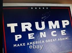 Donald Trump (45e Président) a signé un panneau 'Trump/Pence' avec un certificat d'authenticité (COA)