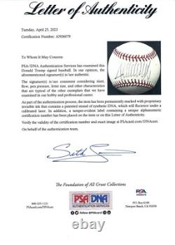 Donald Trump 45ème 47ème Président des États-Unis Balle de baseball officielle signée PSA JSA