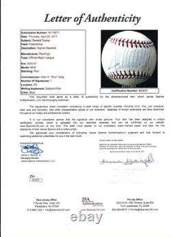 Donald Trump 45ème 47ème Président des États-Unis Balle de baseball officielle signée PSA JSA