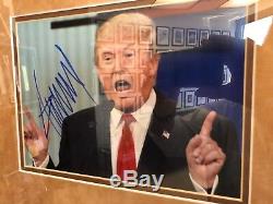 Donald Trump 45ème Prés. Musée Photo Autographié Signé USA Encadré. Magnifique