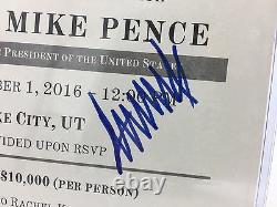 Donald Trump 9/1/2016 Invitation Trump Pence Victory Autograph Avec Provenance