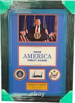 Donald Trump A Signé 3x5 Bookplate Framing Personnalisé 8x10 Photo/maga Potus Jsa Loa