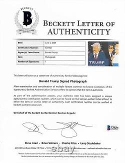 Donald Trump A Signé 8x10 Rare Simpsons Photo 45e Président Maga Bas Beckett Coa