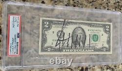 Donald Trump A Signé Autographié $2 Two Dollar Bill Psa Slabbed/encapsulated