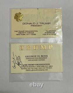 Donald Trump A Signé Autographied Président Business Card Ensemble D'organisations Trump