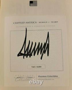 Donald Trump A Signé Crippled America Livre De Première Édition Avec Coa Rare 7365/10,000