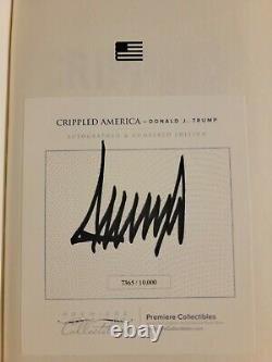 Donald Trump A Signé Crippled America Livre De Première Édition Avec Coa Rare 7365/10,000