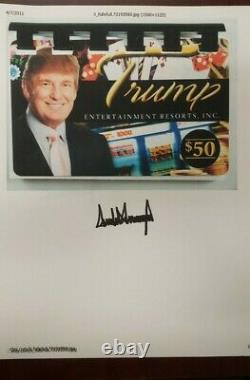 Donald Trump A Signé L'autographe Pleine Signature, 45e Président