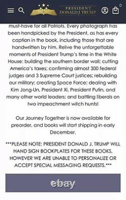 Donald Trump A Signé Le Livre Autographié Notre Voyage Ensemble Président Vendu