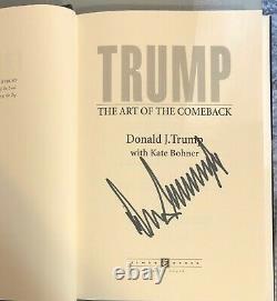 Donald Trump A Signé Le Livre De La 1ère Édition L'art Du Comeback Bold Autograph Jsa
