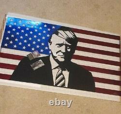 Donald Trump American Portrait Drapeau Métal Art Steel Sign Accueil Décor 24x13.5