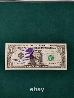Donald Trump Authentique Signé Autographe Us $1 Dollar Bill Potus Avec Coa