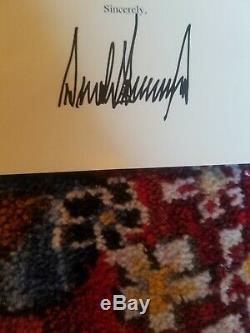 Donald Trump Authentique Signé Lettre Dédicacé Avec Plaqué Or Véritable Image