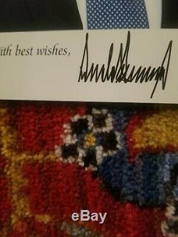 Donald Trump Authentique Signé Lettre Dédicacé Avec Plaqué Or Véritable Image