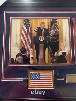 Donald Trump Autograph Signé Président Collage Photo Encadré Jsa Lettre Complète