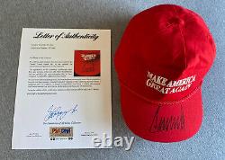 Donald Trump Autographe 45e Président Jan 20,2017 Jour D'inauguration Maga Hat Psa