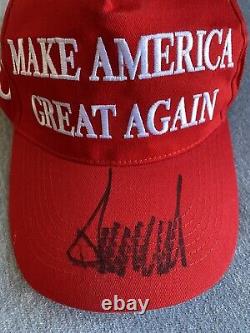 Donald Trump Autographe 45e Président Maga Hat Psa/dna Full Lettre Cert Al01664