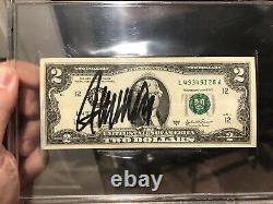 Donald Trump Autographe Authentique Beckett Authentifié $2 Bill Signé