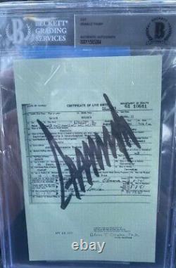 Donald Trump Autographe Beckett Classé