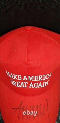 Donald Trump Autographe Coa Sur Maga Hat (extremely Rare)