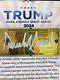 Donald Trump Autographe Signé Bill Maga Affichage 45 Président Chapeau Argent