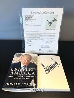 Donald Trump Autographié Crippled America Book Jsa Authentifié