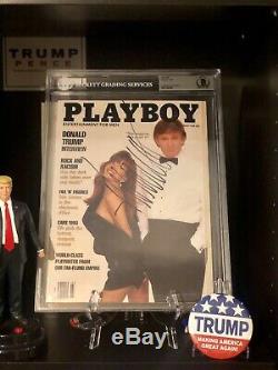 Donald Trump Autographié Playboy Magazine Bas Beckett Encapsulé Pleine Loa Rare