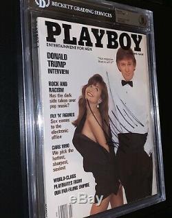Donald Trump Autographié, Signé 1990 Playboy Magazine Bas Beckett Encapsulé