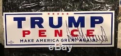 Donald Trump Autographié Signé État Campagne Autocollant Pour Voiture Mint Avec Coa