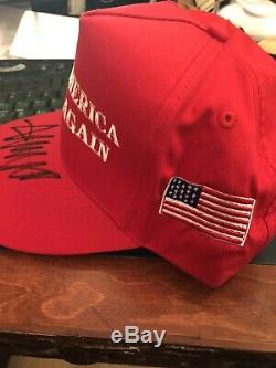 Donald Trump Autographié Signé Make America Great Red Hat Encore Une Fois Maga