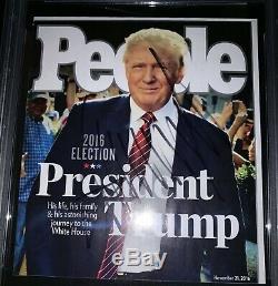 Donald Trump, Couverture Du Magazine People, Dédicacée 2016 Autographiée, Coupe Psa Slabbed