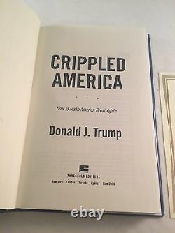 Donald Trump Crippled Amérique Du Livre Signé Psa Dna