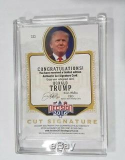 Donald Trump Decision 2016 Signature Autographe Coupe Signature Blue Foil Rare Series1