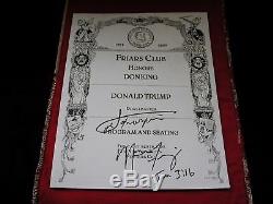 Donald Trump Don King, Joe Frazier Signé Frères Du Club Roast 2005 Programme Psa Coa