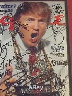 Donald Trump Et Apprentice Cast Autographe Signé Esquire Magazine Encadré Rare