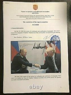 Donald Trump Et Vladimir Poutine Authentique Photo Signée 100% Authentique, Coa