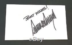 Donald Trump États-unis Président Vintage Signé 3x5 Card Index Autograph