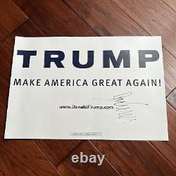 Donald Trump Jsa Signé Faire L'amérique Great De Nouveau Affiche Autographe De Campagne