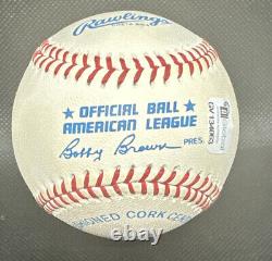 Donald Trump Marla Maples a signé le baseball officiel de la Ligue américaine avec un COA
